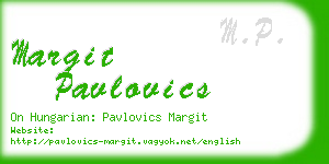 margit pavlovics business card